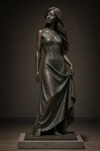 Retrato ficticio: Escultura de bronce patinado