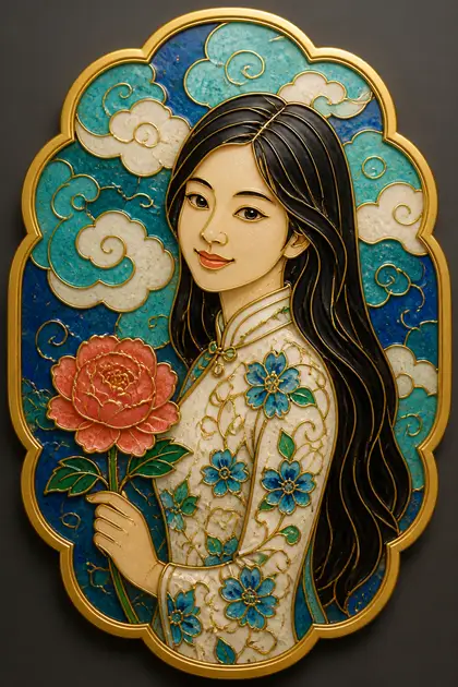 Retrato ficticio: Retrato en esmalte cloisonné