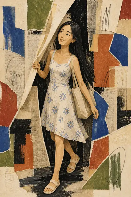 Fictional portrait: Mixed-Media Collage