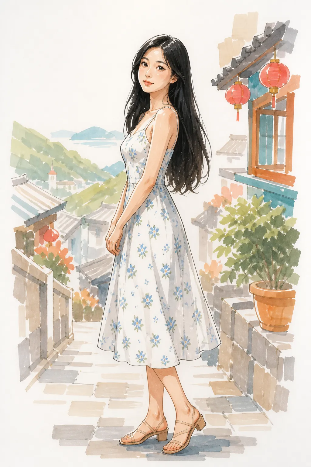 Fictional portrait: Alcohol Marker Illustration