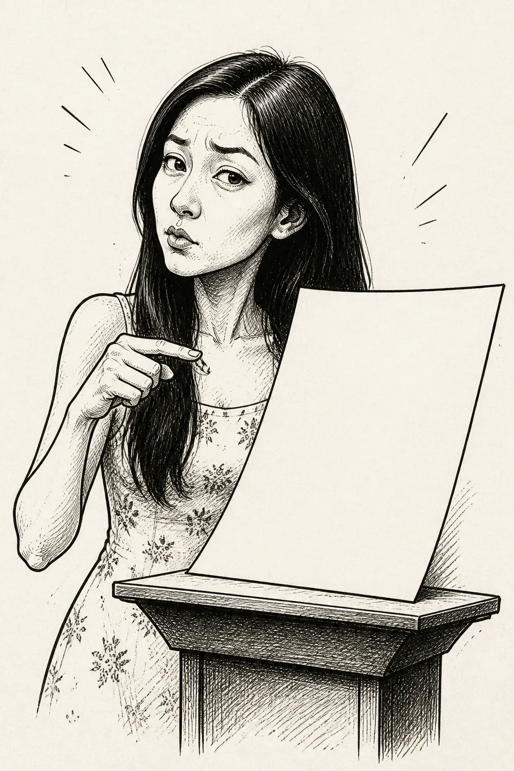 ภาพบุคคลสมมติ: การ์ตูนบรรณาธิการแรเงาไขว้