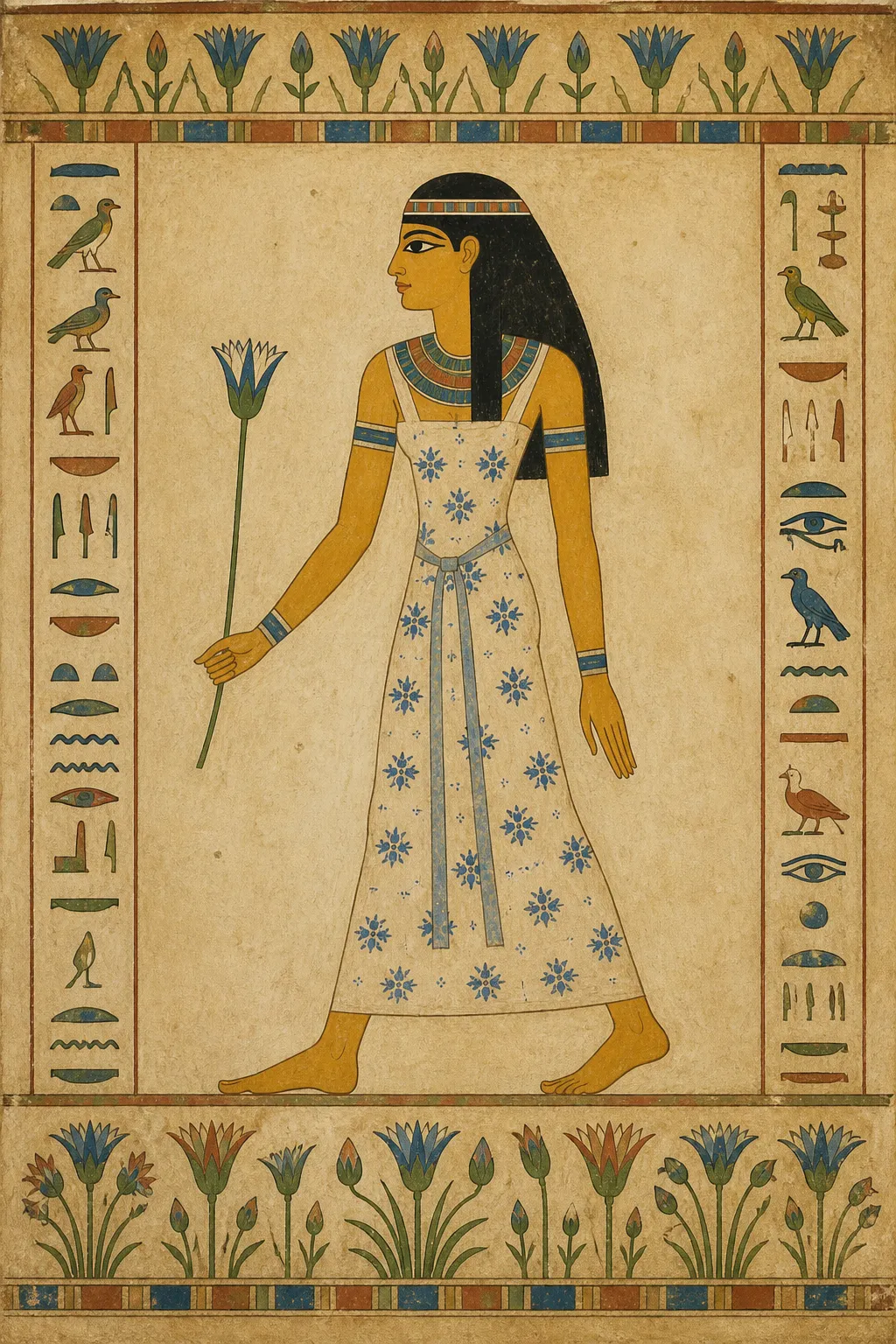 架空人物のポートレート: 古代エジプト墓室壁画