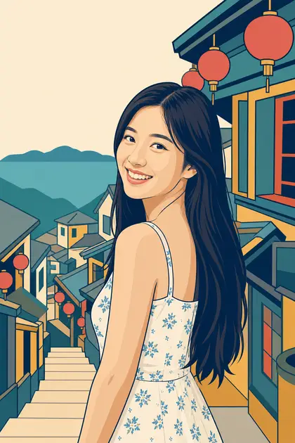 Retrato ficticio: Ilustración vectorial plana