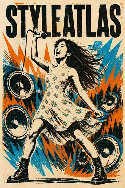 Retrato ficticio: Cartel de concierto serigrafiado