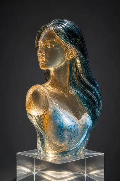 Retrato ficticio: Escultura de vidrio