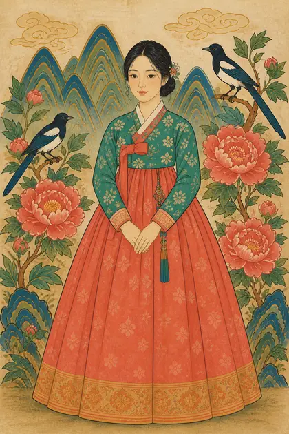 Fiktives Porträt: Hanbok-Minhwa