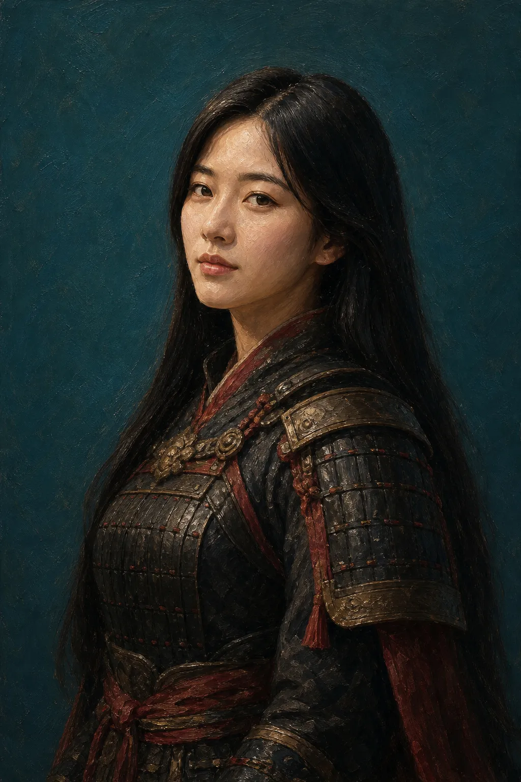 صورة شخصية خيالية: بورتريه قائد من الممالك الثلاث (بأسلوب KOEI)