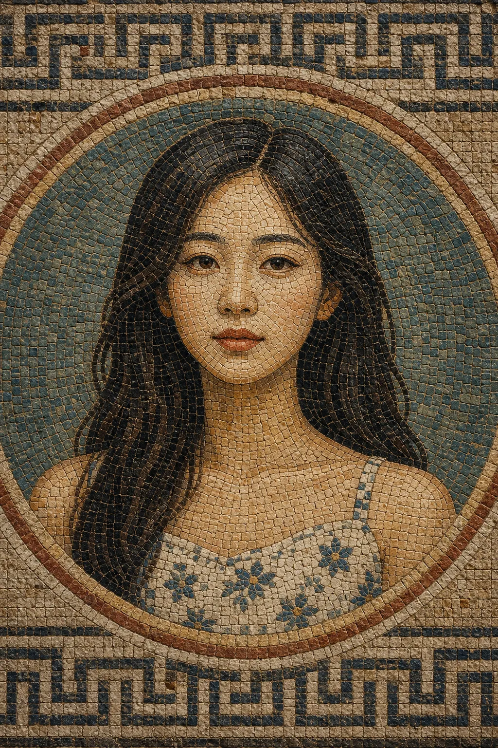 Retrato ficticio: Mosaico clásico de teselas