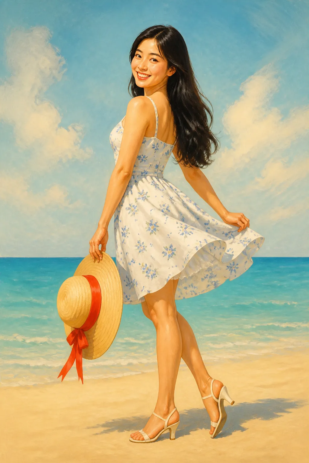صورة شخصية خيالية: رسم Pin-Up من الخمسينيات