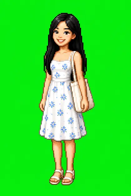 Retrato ficticio: Personaje pixelado de 16-bit