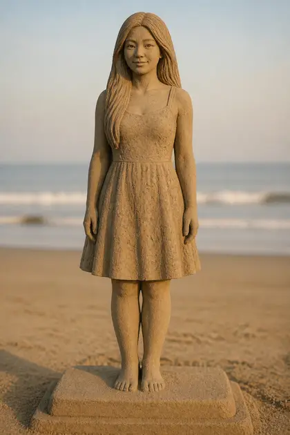 Retrato ficticio: Escultura de arena