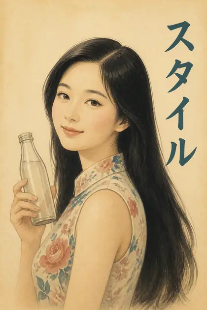 Retrato ficticio: Cartel retro de la era Shōwa