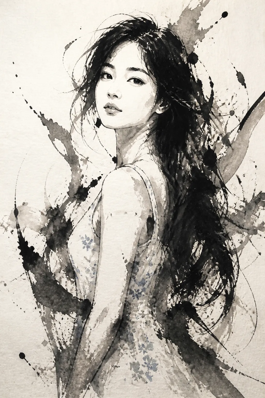 Portrait d’une personne fictive: Portrait à l’encre projetée