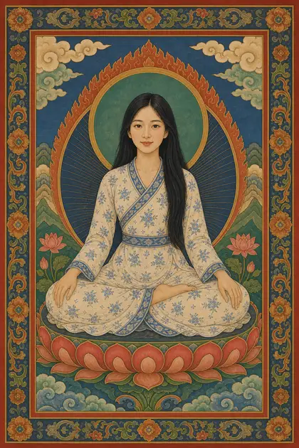 Retrato ficticio: Thangka tibetano
