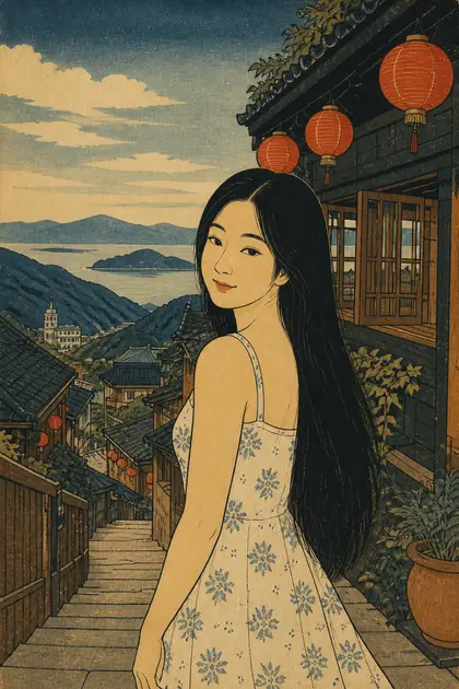 Fictional portrait: Ukiyo-e Woodblock Print