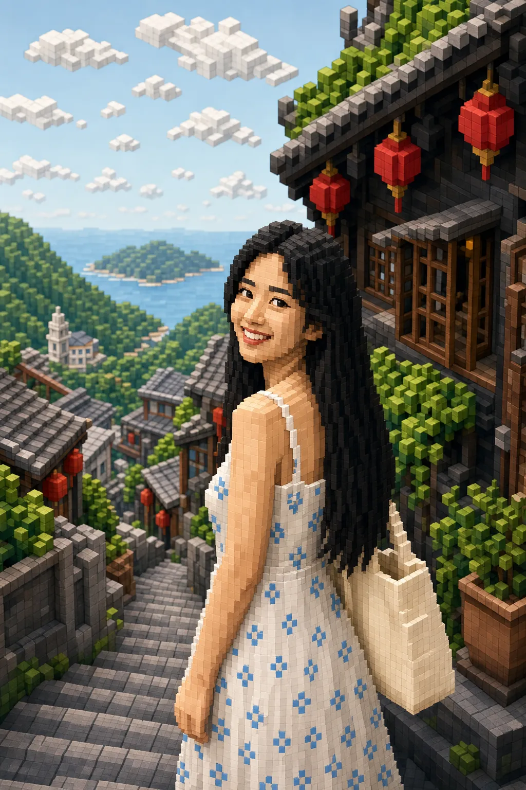 Fictional portrait: Voxel Character