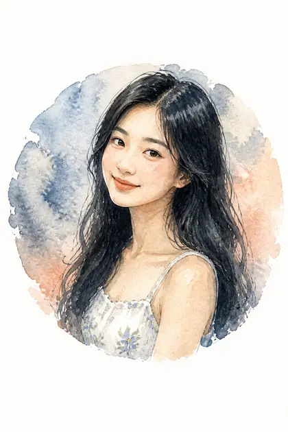 가상 인물 사진: 원형 수채화 아바타