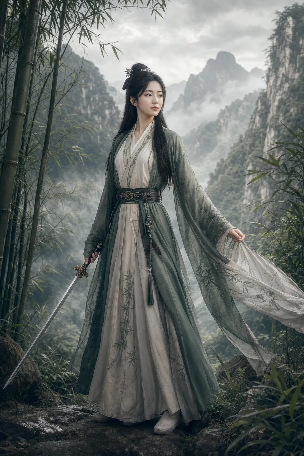 Fiktives Porträt: Wuxia-Filmstill